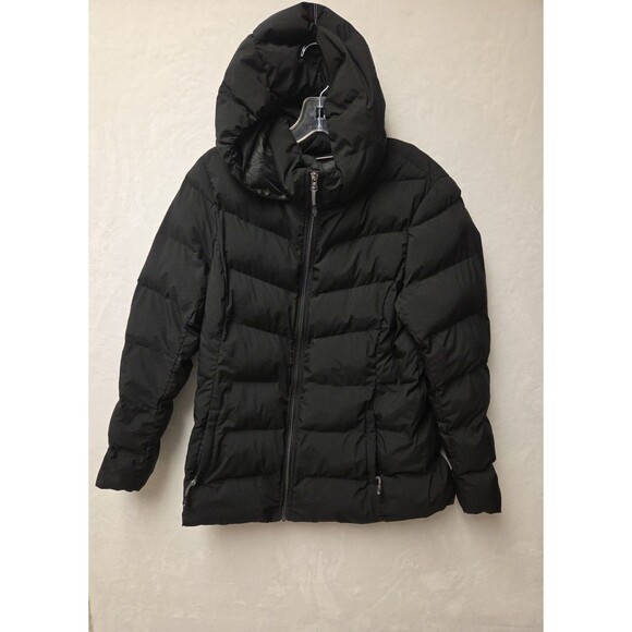 32 DEGREES HEAT Women's Large Black Puffer Jacket Hooded Lightweight - Picture 1 of 10